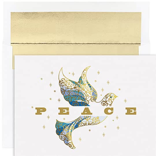 JAM Paper 5" x 7" Elegant Dove Cards & Matching Envelopes Set, 16ct.